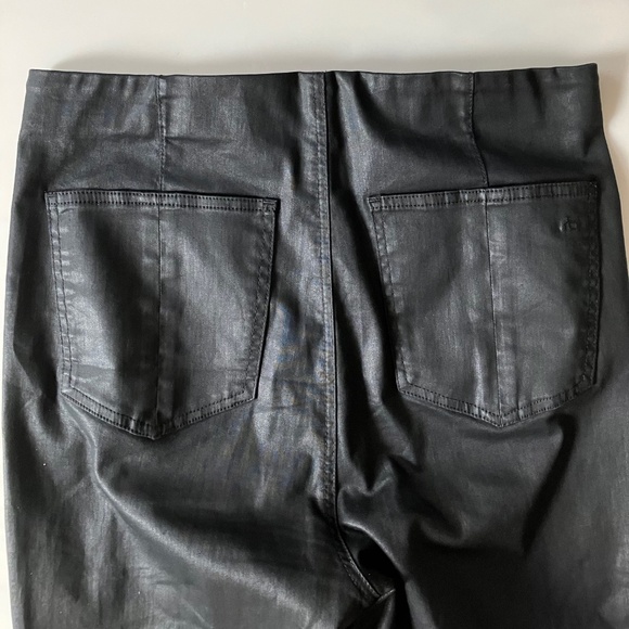 Rag & Bone Black Faux Leather Skinny Trousers Elastic Waist L - Picture 4 of 6